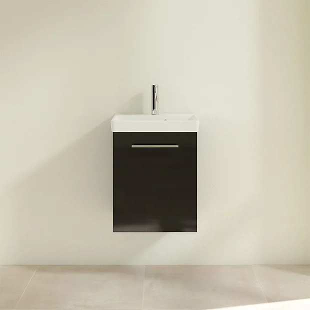 Villeroy & Boch Villeroy And Boch Avento Crystal Black 450mm Wall Hung 1-Door Vanity Unit 6 Villeroy & Boch Villeroy And Boch Avento Crystal Black 450mm Wall Hung 1-Door Vanity Unit - Image 4
