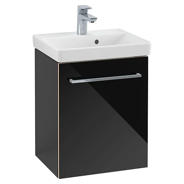 Villeroy & Boch Villeroy And Boch Avento Crystal Black 450mm Wall Hung 1-Door Vanity Unit 4 Villeroy & Boch Villeroy And Boch Avento Crystal Black 450mm Wall Hung 1-Door Vanity Unit - Image 2