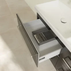 Villeroy & Boch Villeroy And Boch Avento Crystal Black 1200mm Wall Hung 4-Drawer Double Vanity Unit