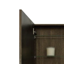 550mm Slimline Mirror Cabinet Dark Oak -Bathroom Furniture smcdo d3