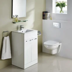 Ideal Standard Tempo 500mm Gloss White Vanity Unit - Floor Standing 2 Door Unit