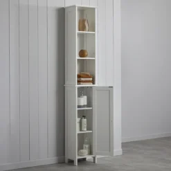 Tongue And Groove Tall Storage Unit - White 9 Tongue And Groove Tall Storage Unit - White -Bathroom Furniture tg108md1