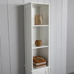 Tongue And Groove Tall Storage Unit - White 10 Tongue And Groove Tall Storage Unit - White -Bathroom Furniture tg108md2