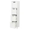 Tongue And Groove 4 Drawer Bathroom Storage Unit - White