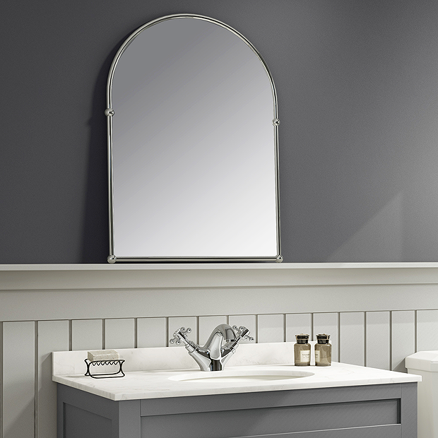 Chatsworth Traditional 673 X 490mm Arched Mirror - Chrome 4 Chatsworth Traditional 673 X 490mm Arched Mirror - Chrome - Image 2