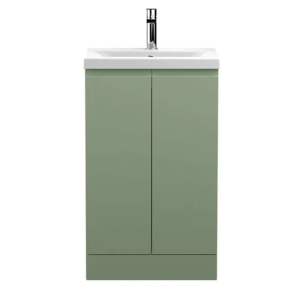 Hudson Reed Urban Satin Green 500mm Floor Standing 2-Door Vanity Unit 4 Hudson Reed Urban Satin Green 500mm Floor Standing 2-Door Vanity Unit - Image 2