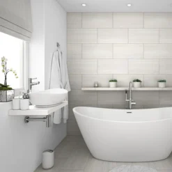 Venice Floating Basin Shelf (Gloss White - 600mm Wide) -Bathroom Furniture v6gwslfd2