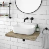 Venice Floating Basin Shelf (Light Oak - 600mm Wide) 2 Venice Floating Basin Shelf (Light Oak - 600mm Wide) -Bathroom Furniture v6lkslfd2