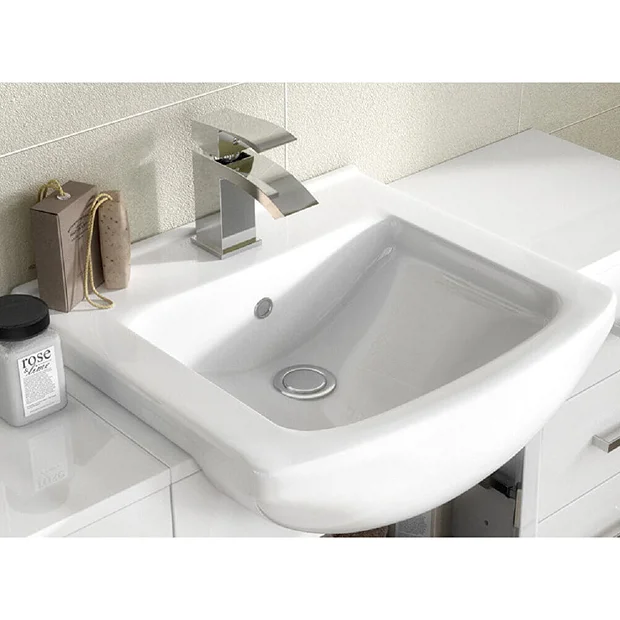 Venice 560 Gloss White Vanity With Matt Black Handles (Unit Depth 300mm) 5 Venice 560 Gloss White Vanity With Matt Black Handles (Unit Depth 300mm) - Image 3