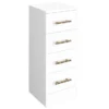 Venice 300x300mm Gloss White 4 Drawer Unit With Brushed Brass Handles 1 Venice 300x300mm Gloss White 4 Drawer Unit With Brushed Brass Handles -Bathroom Furniture vbb133 lrg