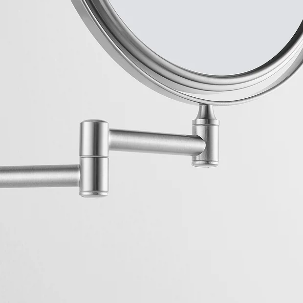 Venice Brushed Nickel 5x Magnifying Cosmetic Mirror With Curved Wall Plate 3 Venice Brushed Nickel 5x Magnifying Cosmetic Mirror With Curved Wall Plate