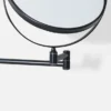 Venice Matt Black 5x Magnifying Cosmetic Mirror With Square Wall Plate -Bathroom Furniture vncmsqmb d1