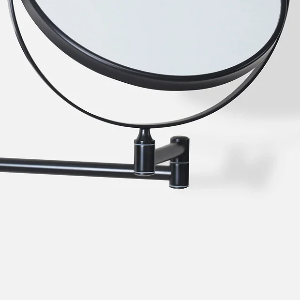 Venice Matt Black 5x Magnifying Cosmetic Mirror With Square Wall Plate 3 Venice Matt Black 5x Magnifying Cosmetic Mirror With Square Wall Plate