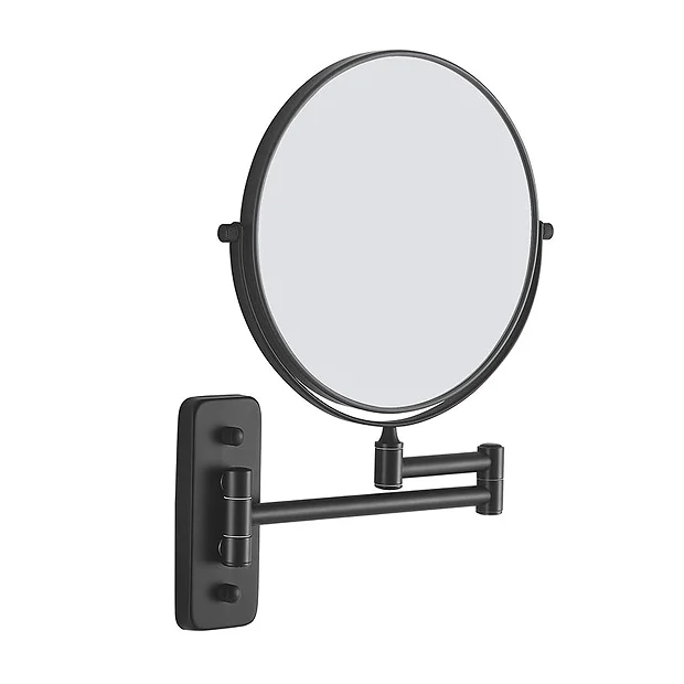 Venice Matt Black 5x Magnifying Cosmetic Mirror With Square Wall Plate 4 Venice Matt Black 5x Magnifying Cosmetic Mirror With Square Wall Plate - Image 2