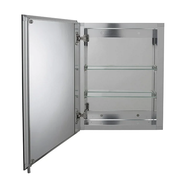 Croydex Winster Single Door Aluminium Mirror Cabinet With FlexiFix 3 Croydex Winster Single Door Aluminium Mirror Cabinet With FlexiFix