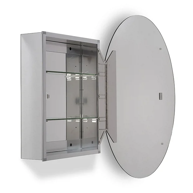 Croydex Orwell Single Door Oval Mirror Cabinet With FlexiFix 3 Croydex Orwell Single Door Oval Mirror Cabinet With FlexiFix