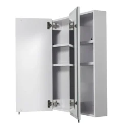 Croydex Westbourne Triple Door Tri-View White Steel Mirror Cabinet With FlexiFix 8 Croydex Westbourne Triple Door Tri-View White Steel Mirror Cabinet With FlexiFix -Bathroom Furniture wc102322 d1