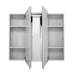 Croydex Westbourne Triple Door Tri-View White Steel Mirror Cabinet With FlexiFix 9 Croydex Westbourne Triple Door Tri-View White Steel Mirror Cabinet With FlexiFix -Bathroom Furniture wc102322 d2