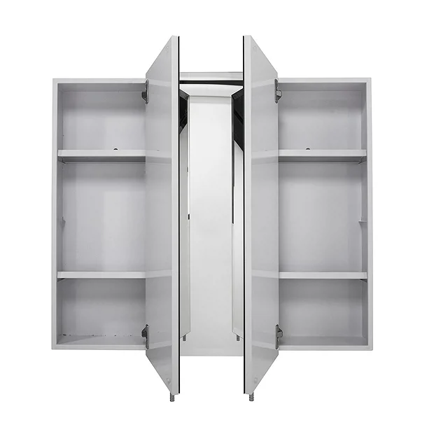 Croydex Westbourne Triple Door Tri-View White Steel Mirror Cabinet With FlexiFix 6 Croydex Westbourne Triple Door Tri-View White Steel Mirror Cabinet With FlexiFix - Image 4
