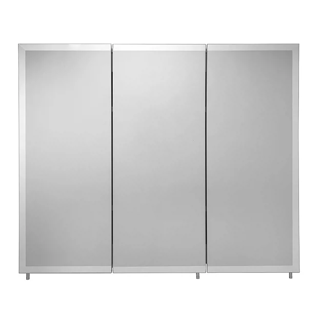 Croydex Westbourne Triple Door Tri-View White Steel Mirror Cabinet With FlexiFix 3 Croydex Westbourne Triple Door Tri-View White Steel Mirror Cabinet With FlexiFix