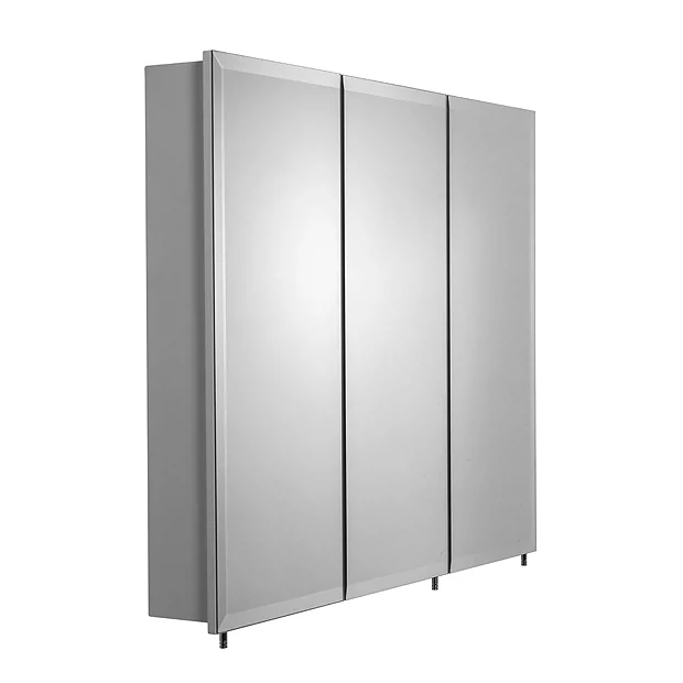 Croydex Westbourne Triple Door Tri-View White Steel Mirror Cabinet With FlexiFix 4 Croydex Westbourne Triple Door Tri-View White Steel Mirror Cabinet With FlexiFix - Image 2