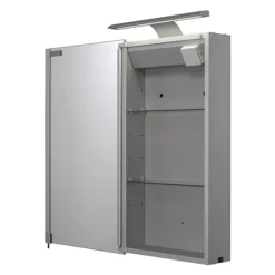 Croydex Jefferson Hang N Lock Single Door Illuminated Mirror Cabinet With Shaver Socket 700 X 400mm -Bathroom Furniture wc147769e d3n