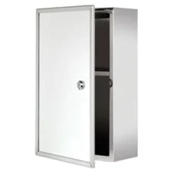 Croydex Trent Lockable Medicine Cabinet - Stainless Steel