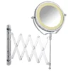 Wenko - Brolo LED Telescopic Wall Mirror - 3x Magnification - Chrome -Bathroom Furniture wenkobrololedtelescopicwallmountedcosmeticshavingmirrorchrome3656380100l