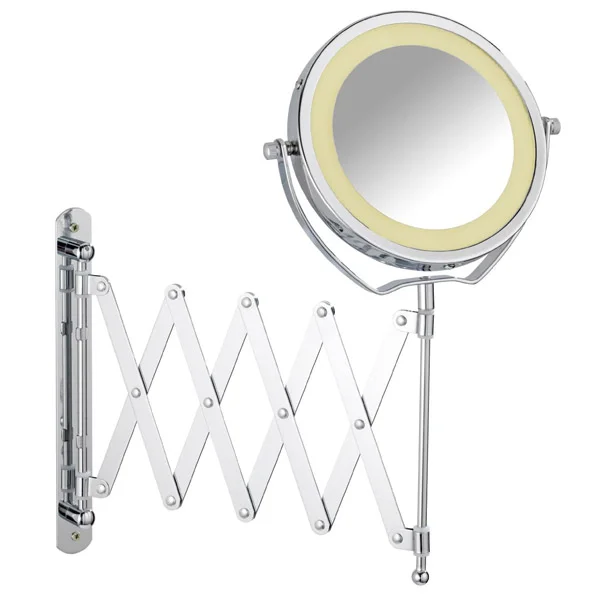 Wenko - Brolo LED Telescopic Wall Mirror - 3x Magnification - Chrome 3 Wenko - Brolo LED Telescopic Wall Mirror - 3x Magnification - Chrome